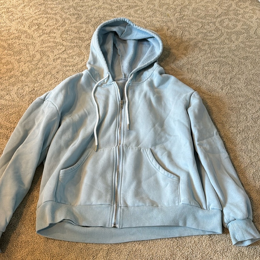 SHEIN light blue zip up hoodie